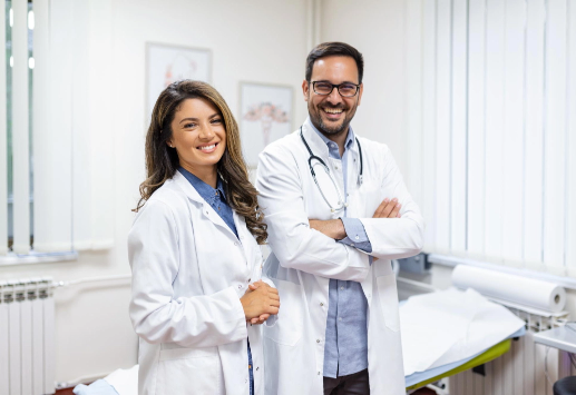 potrait smiling young doctors