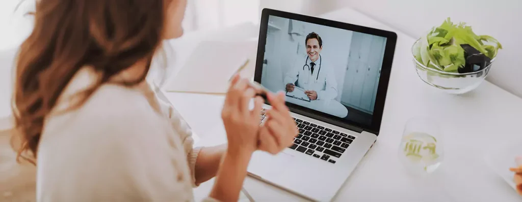 Women getting online consultation from a specialist doctor