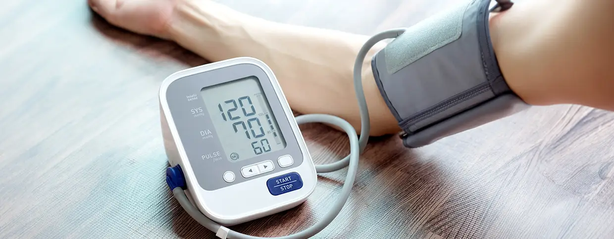 Blood pressure machine showing results